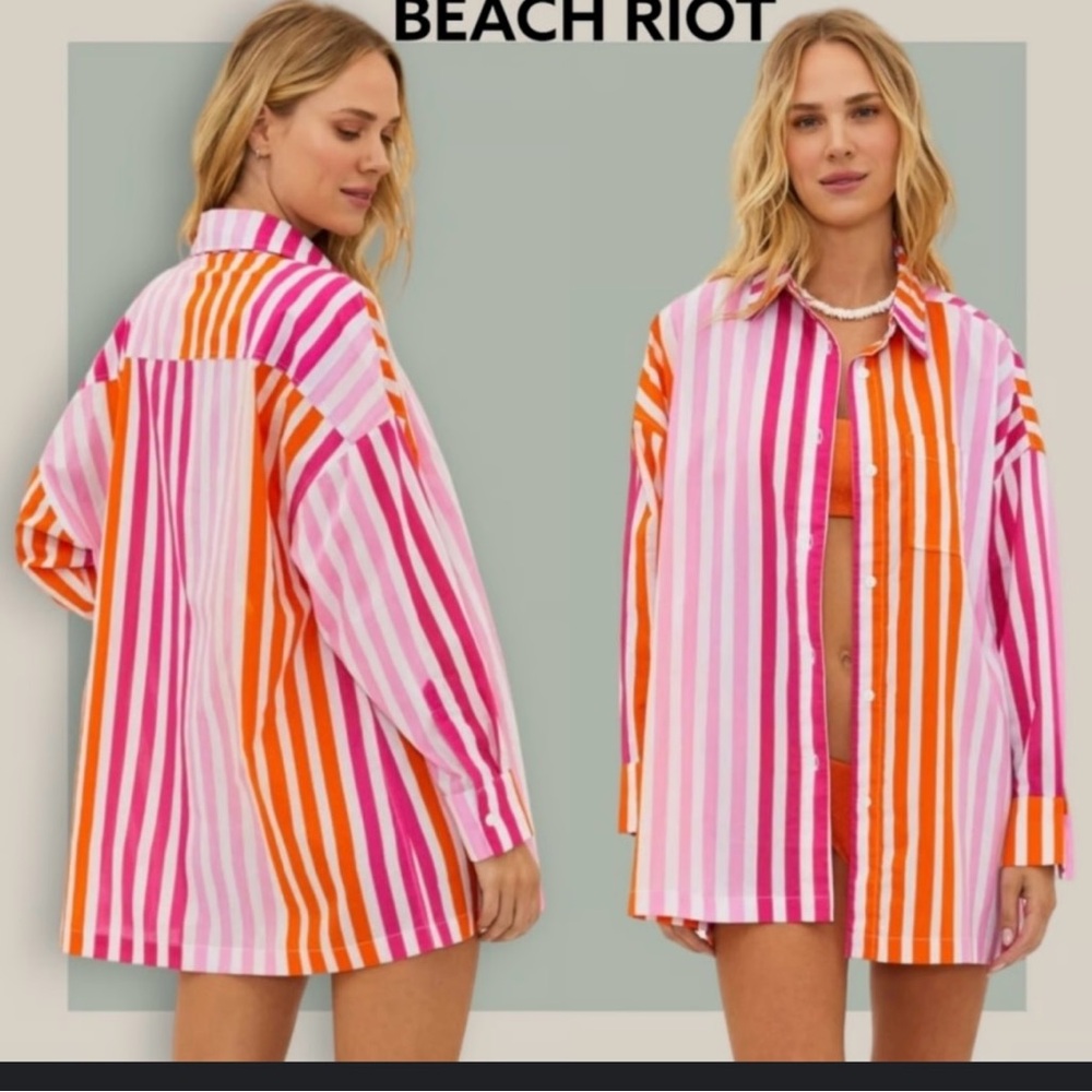 Beach Riot Alexa Sunset Stripes Shirt - Size S! Never Worn